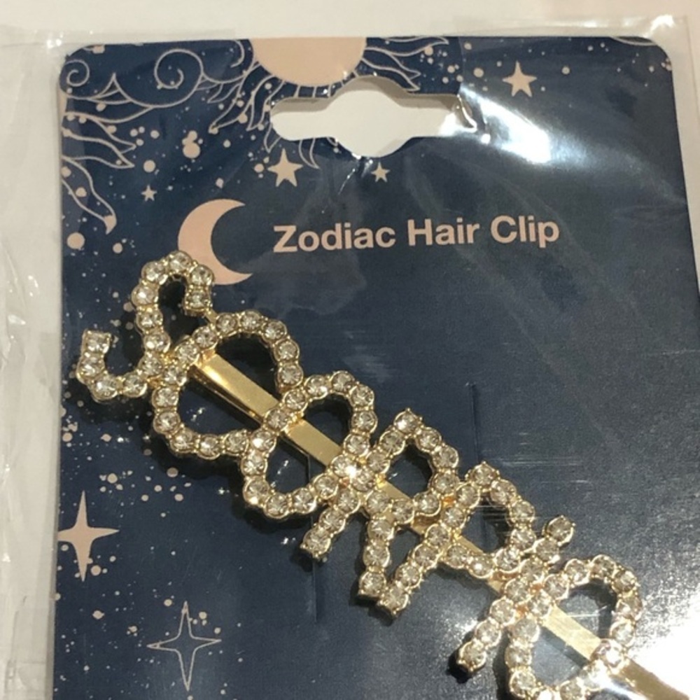 Gold plated zodiac scorpio horoscope astrology crystal‎ bling hairclip jewelry